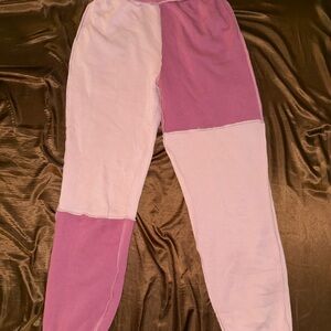 Color-block Pink Sweatpants